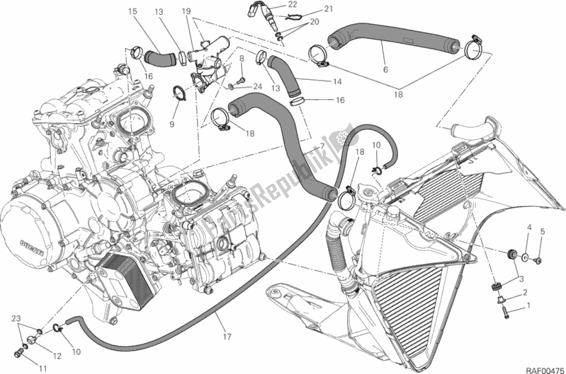 Wszystkie części do System Ch? Odzenia Ducati Superbike 1199 Panigale S ABS 2013